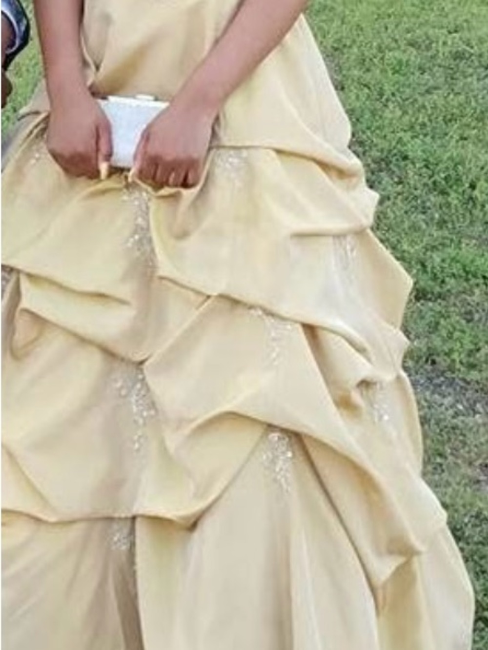 Elegant Cream Tiered Formal Skirt